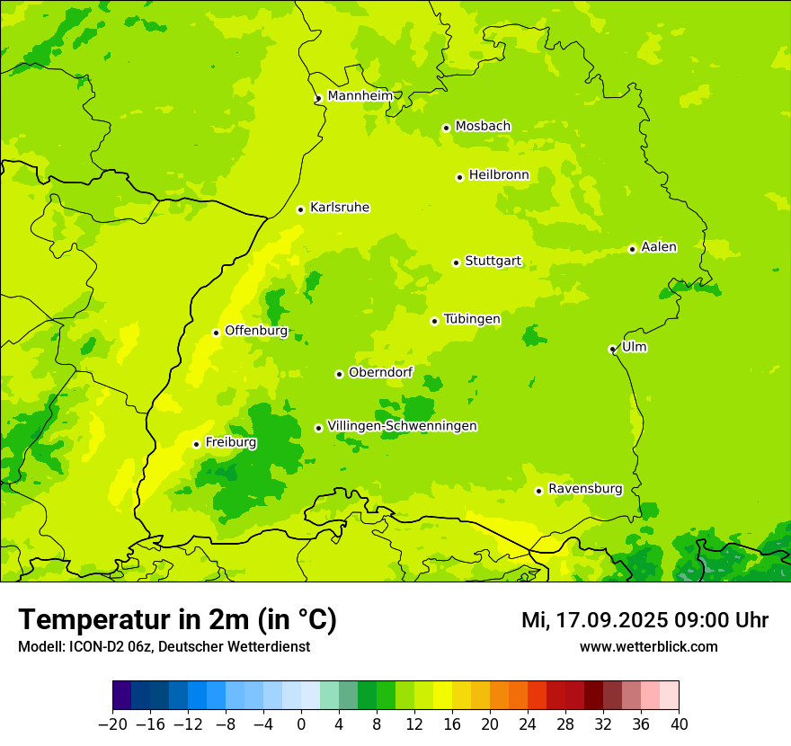 Modellkarten Temperatur