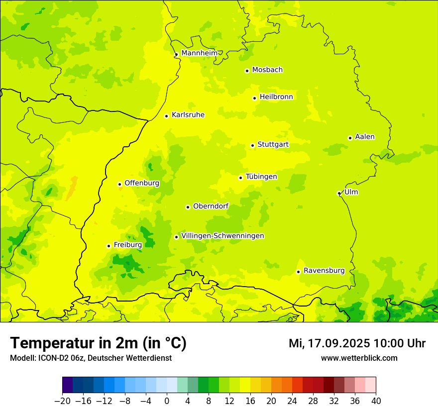Modellkarten Temperatur