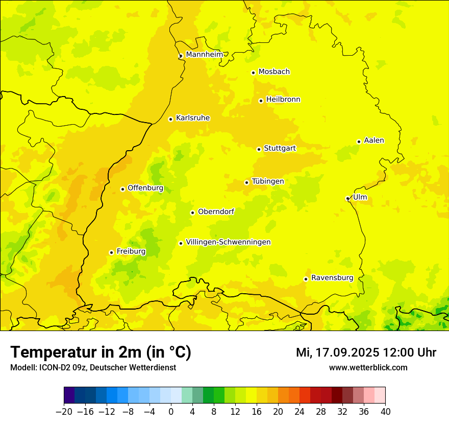 Modellkarten Temperatur