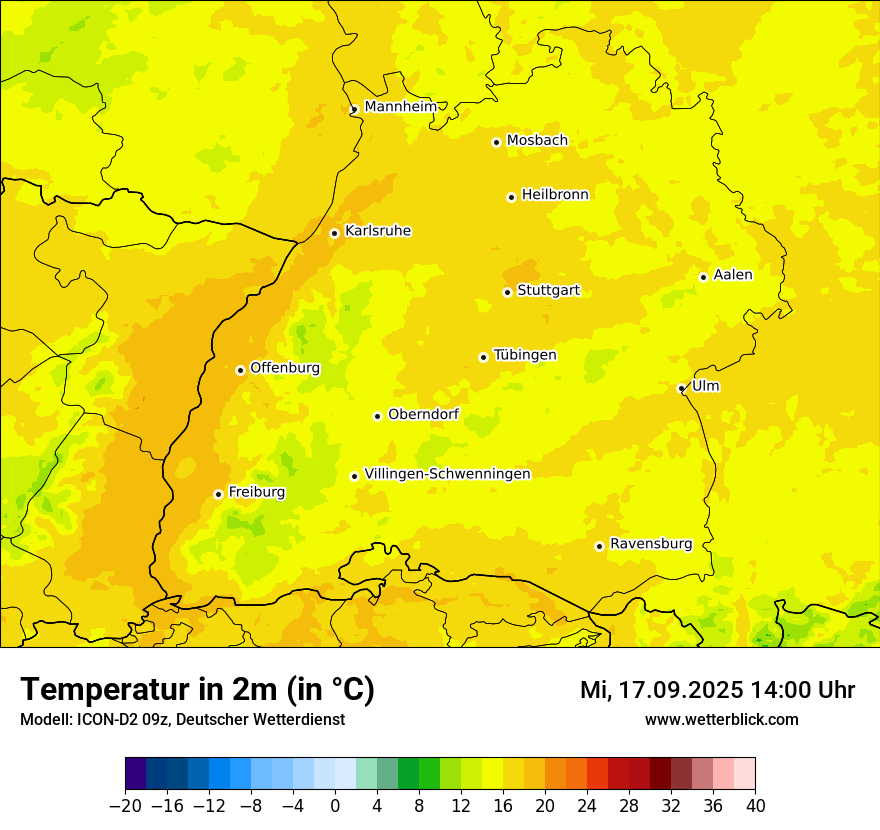 Modellkarten Temperatur