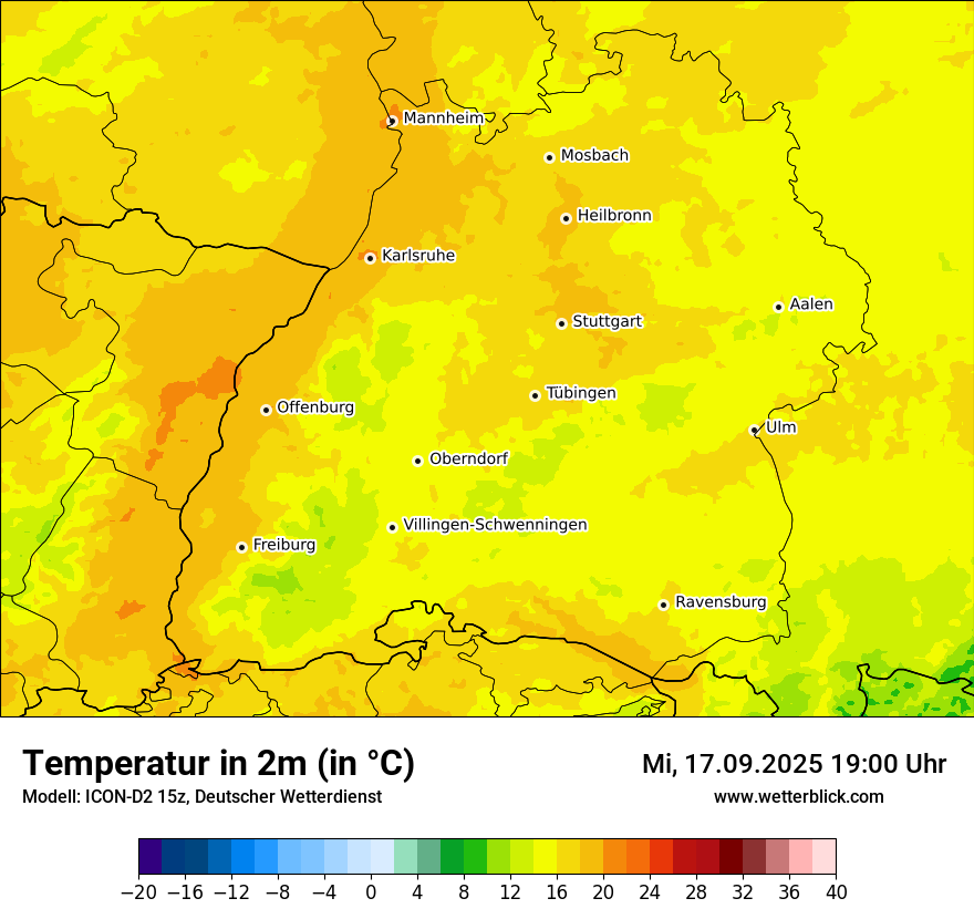 Modellkarten Temperatur