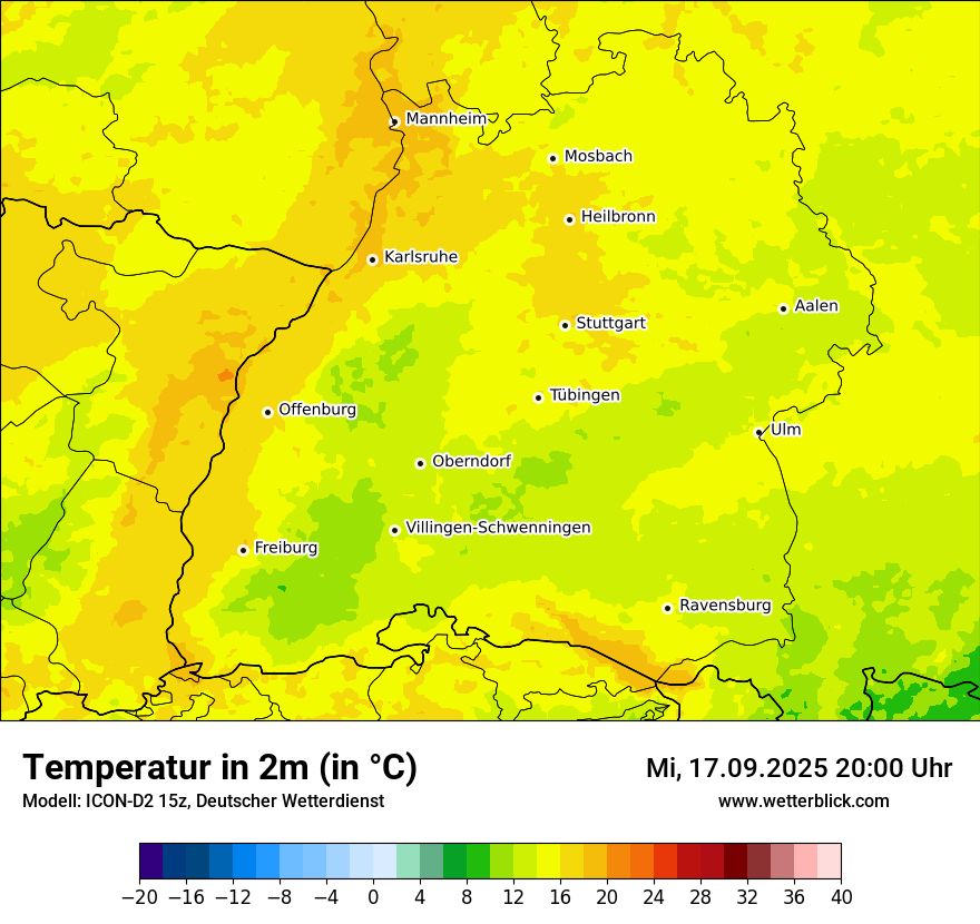 Modellkarten Temperatur