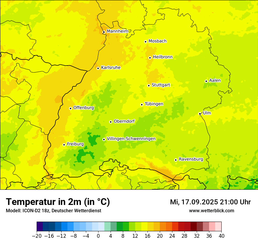 Modellkarten Temperatur