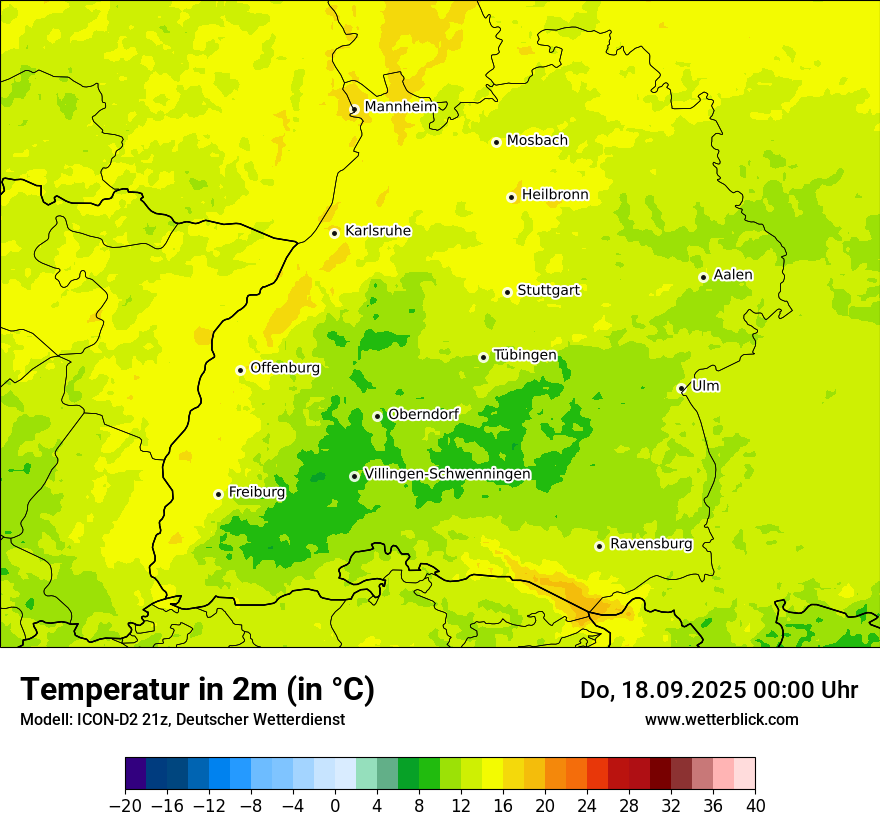 Modellkarten Temperatur