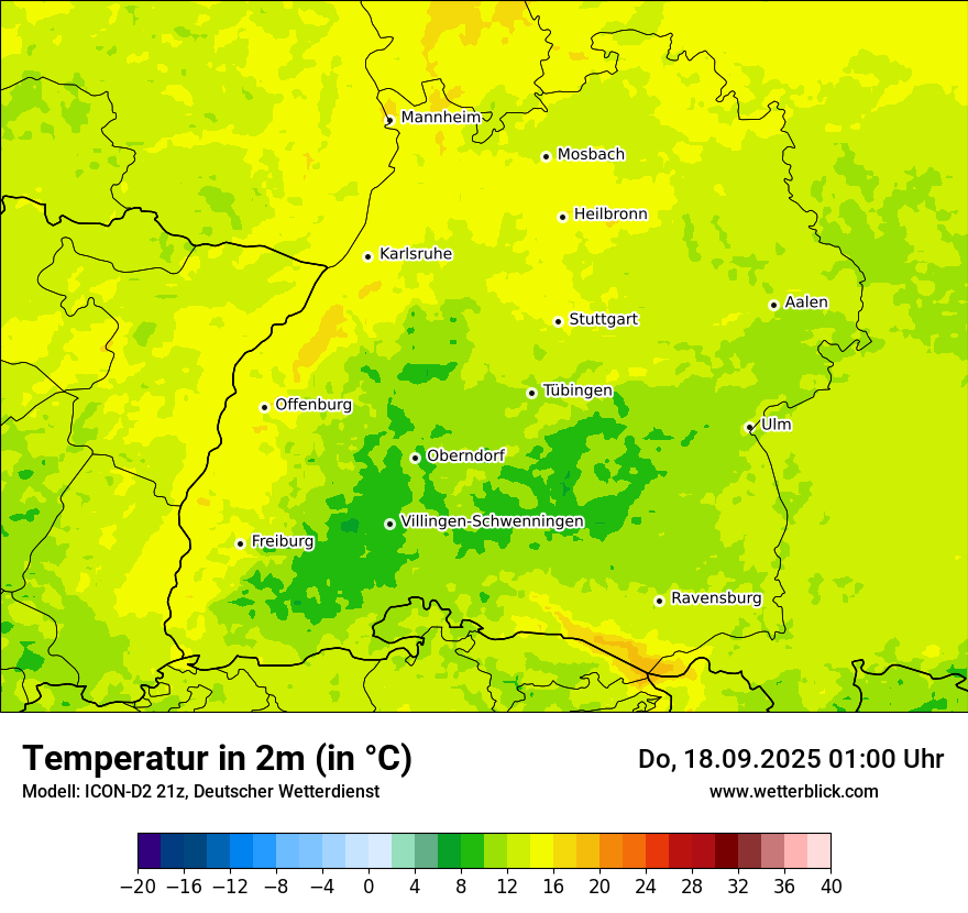 Modellkarten Temperatur