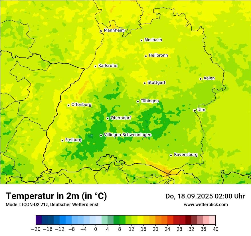 Modellkarten Temperatur