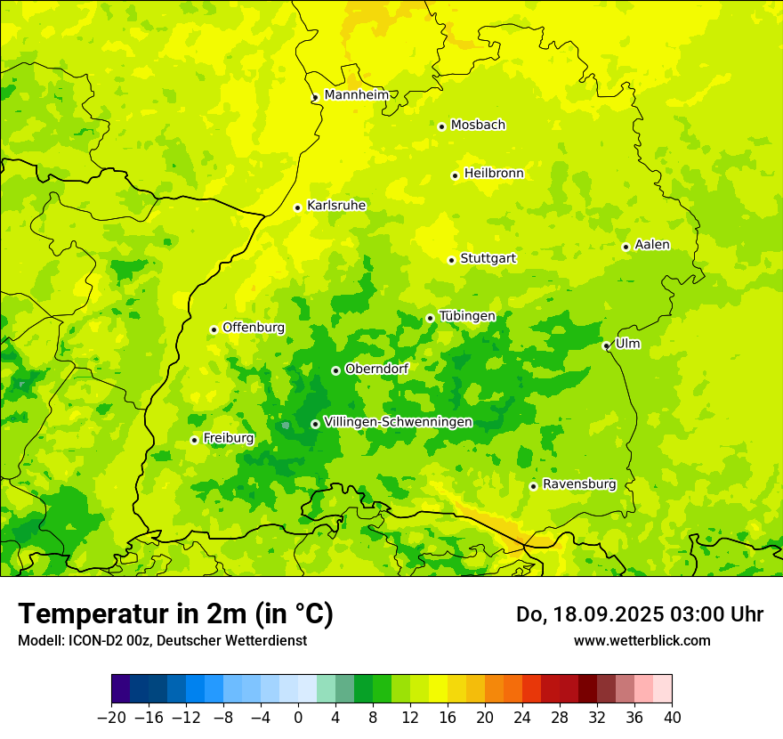 Modellkarten Temperatur