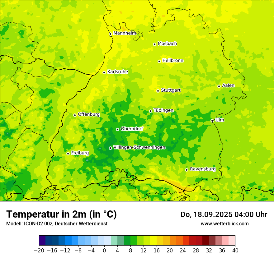 Modellkarten Temperatur