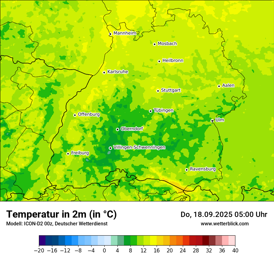 Modellkarten Temperatur