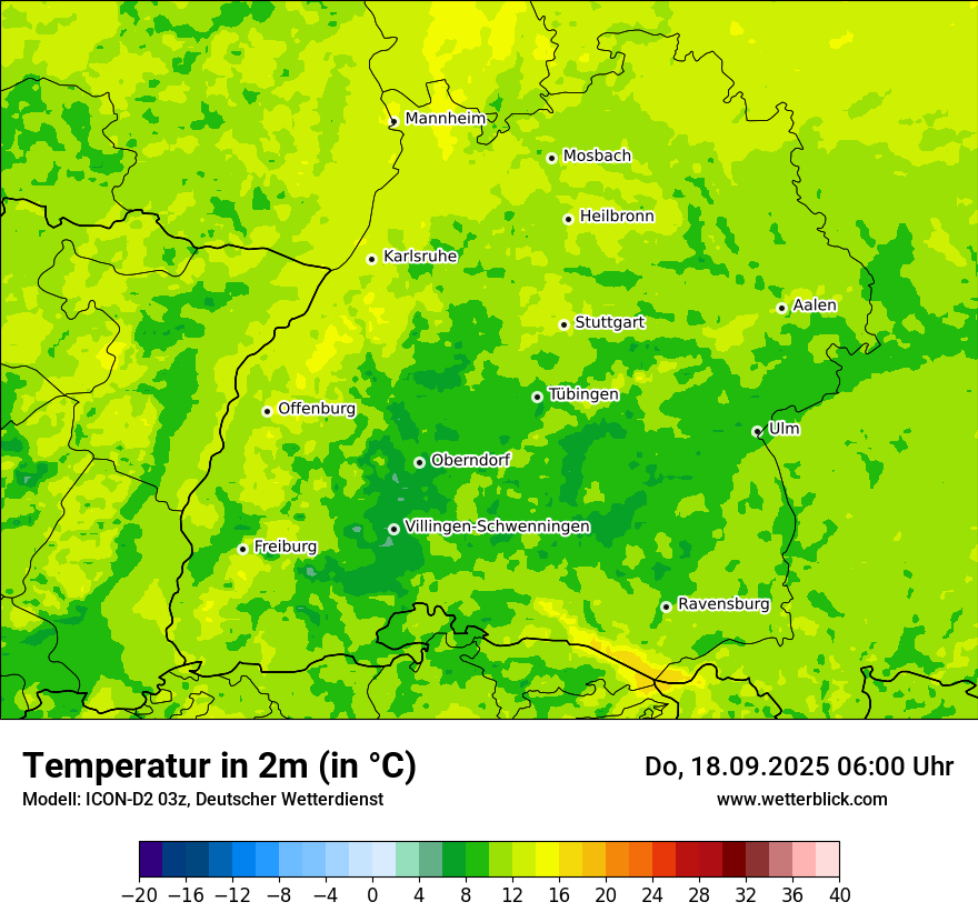 Modellkarten Temperatur