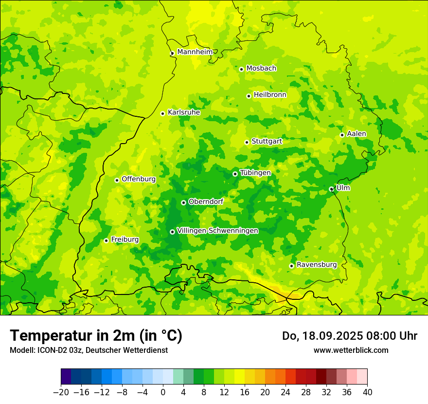 Modellkarten Temperatur