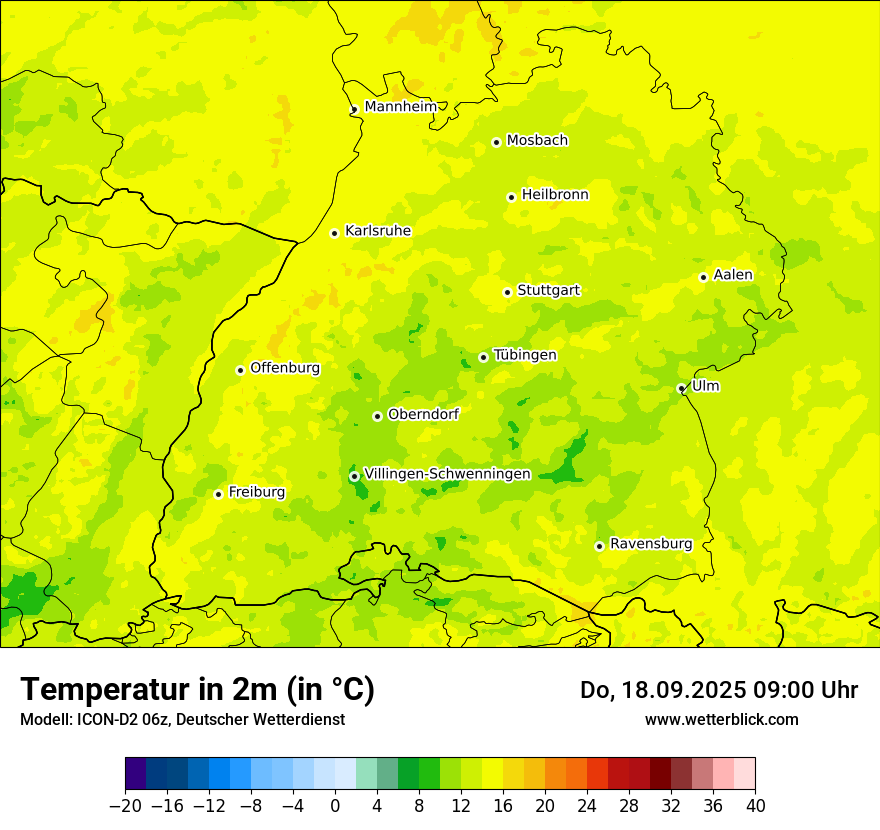 Modellkarten Temperatur
