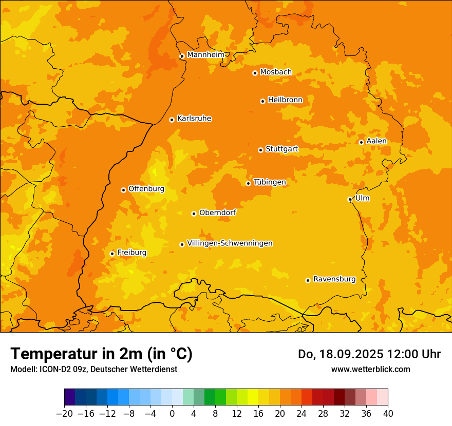 Modellkarten Temperatur