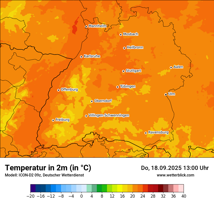 Modellkarten Temperatur