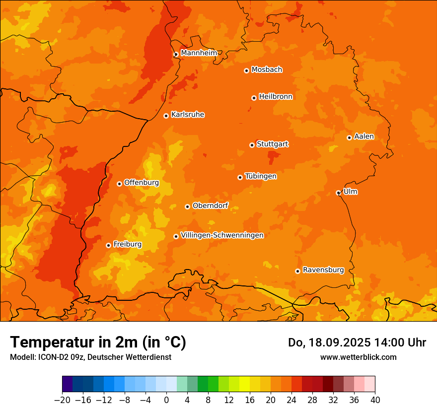 Modellkarten Temperatur