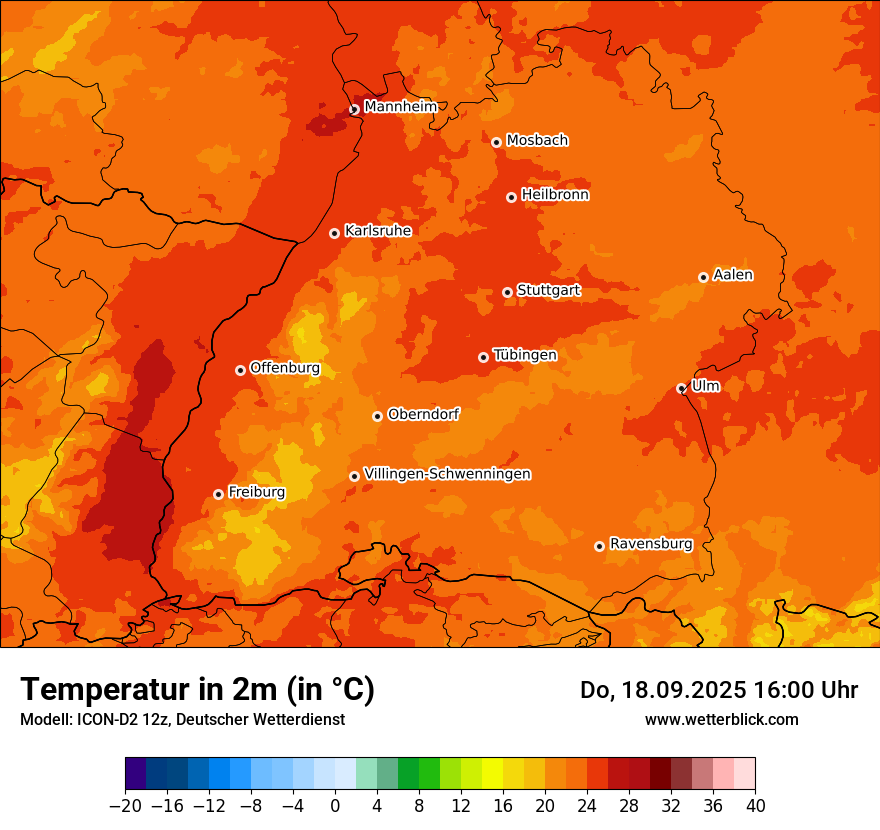 Modellkarten Temperatur