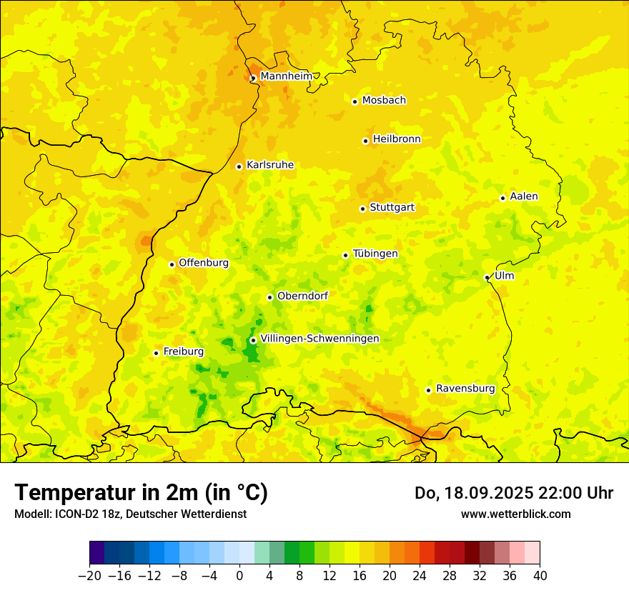 Modellkarten Temperatur