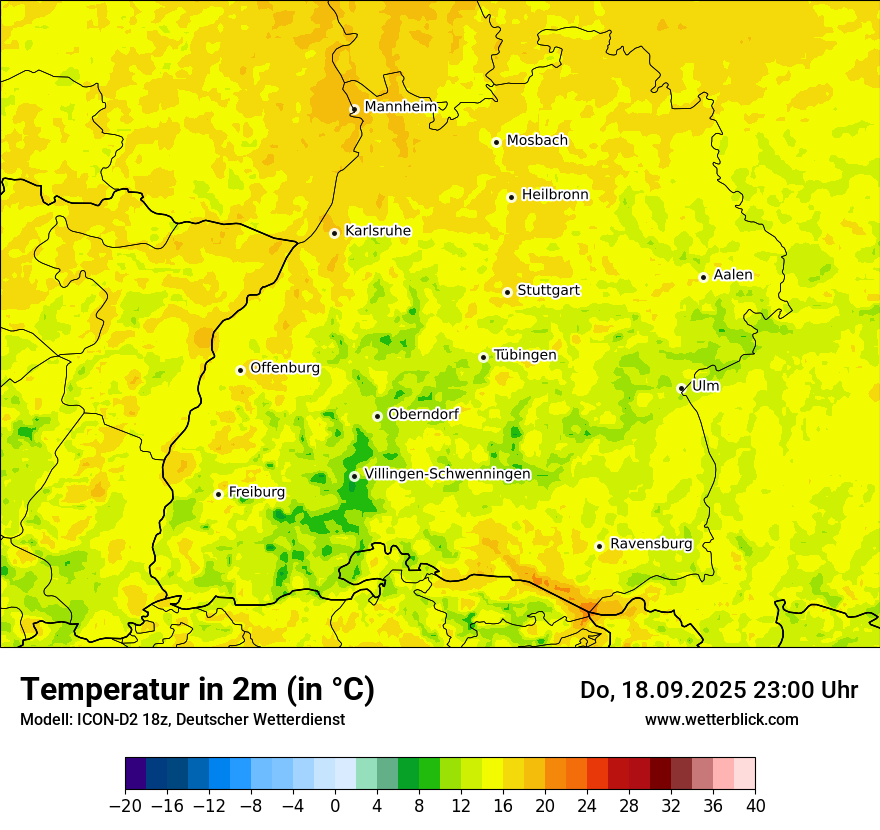 Modellkarten Temperatur