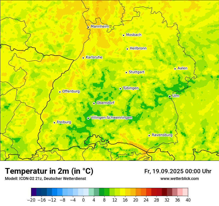 Modellkarten Temperatur