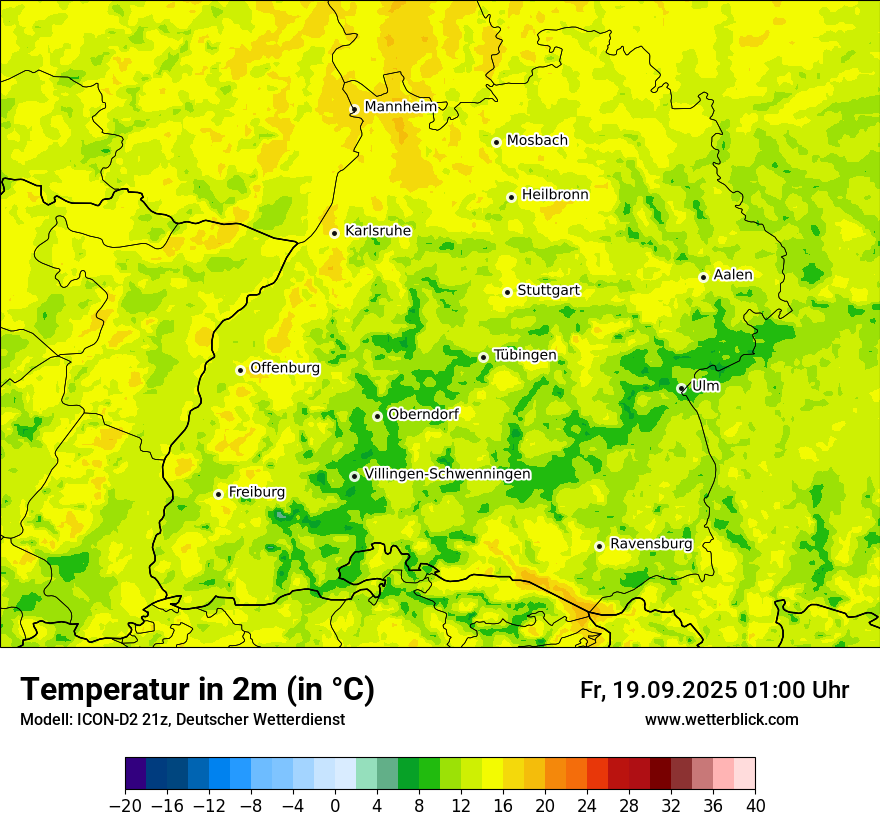 Modellkarten Temperatur