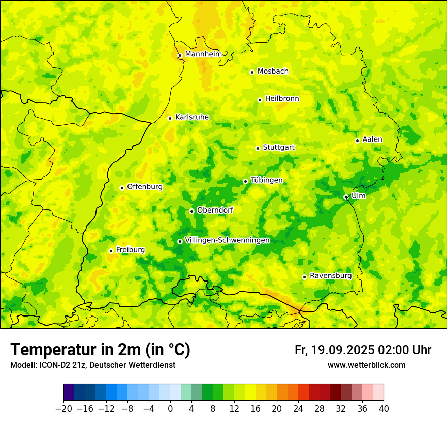 Modellkarten Temperatur