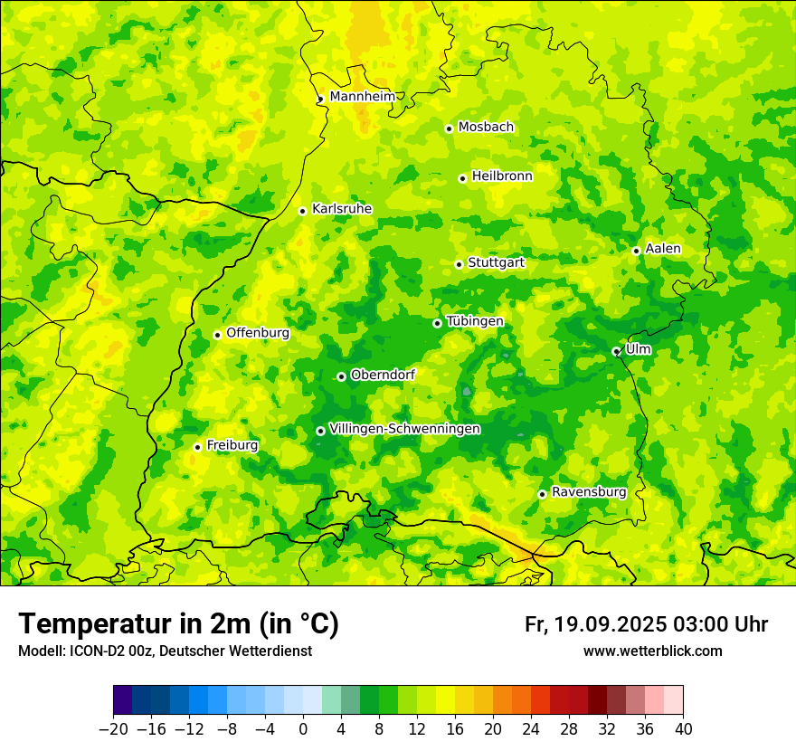 Modellkarten Temperatur