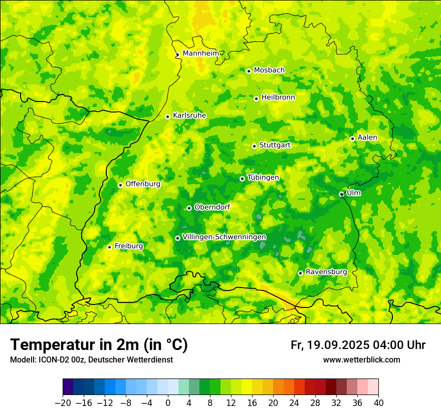 Modellkarten Temperatur