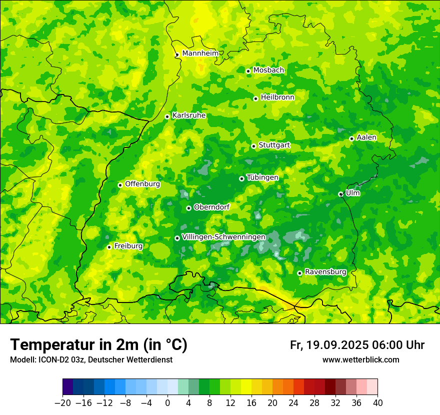 Modellkarten Temperatur