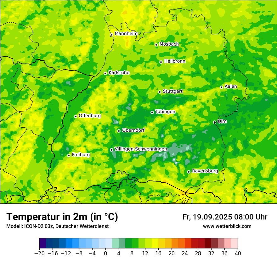 Modellkarten Temperatur