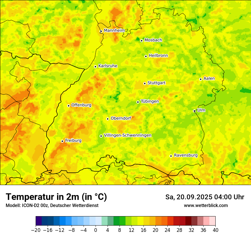 Modellkarten Temperatur