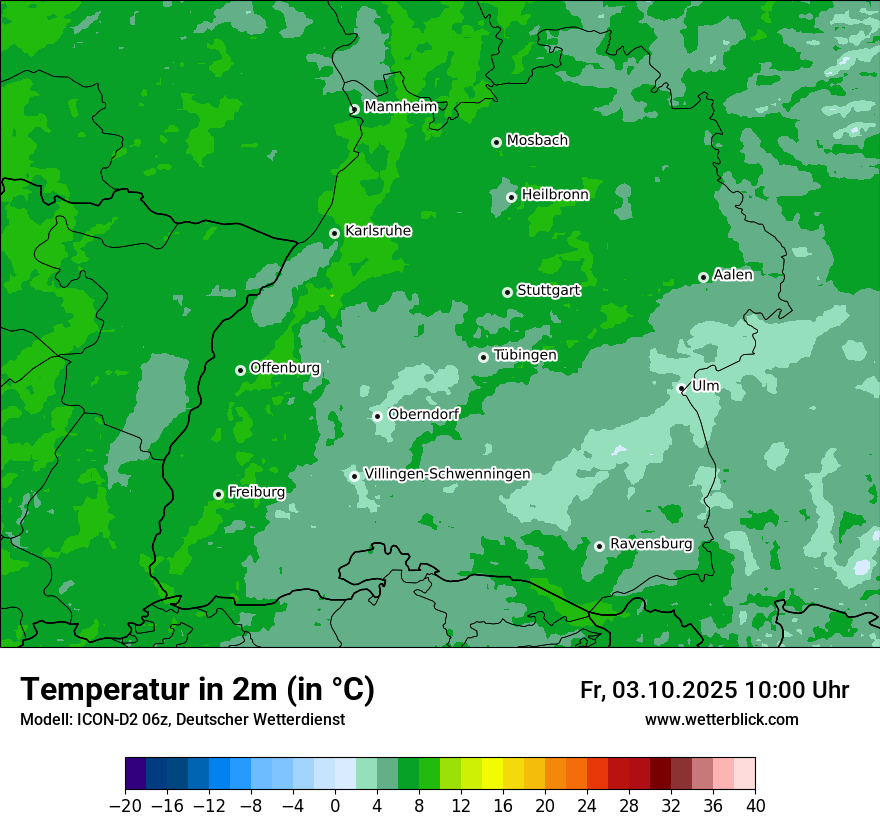 Modellkarten Temperatur