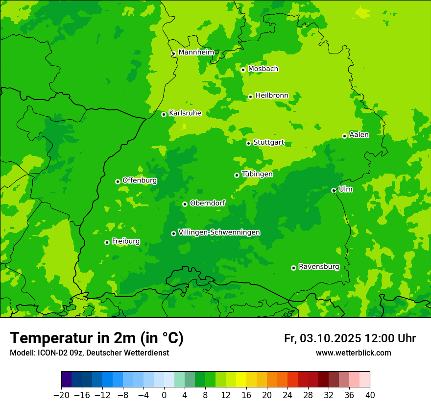 Modellkarten Temperatur