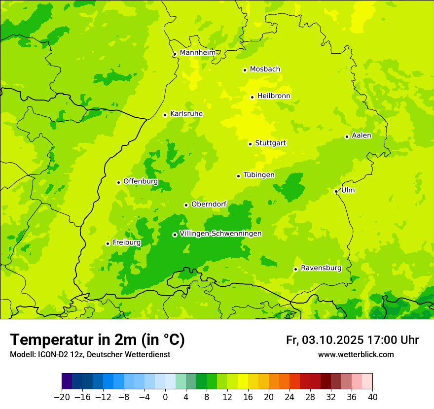 Modellkarten Temperatur