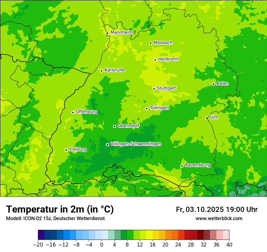 Modellkarten Temperatur