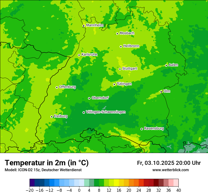 Modellkarten Temperatur