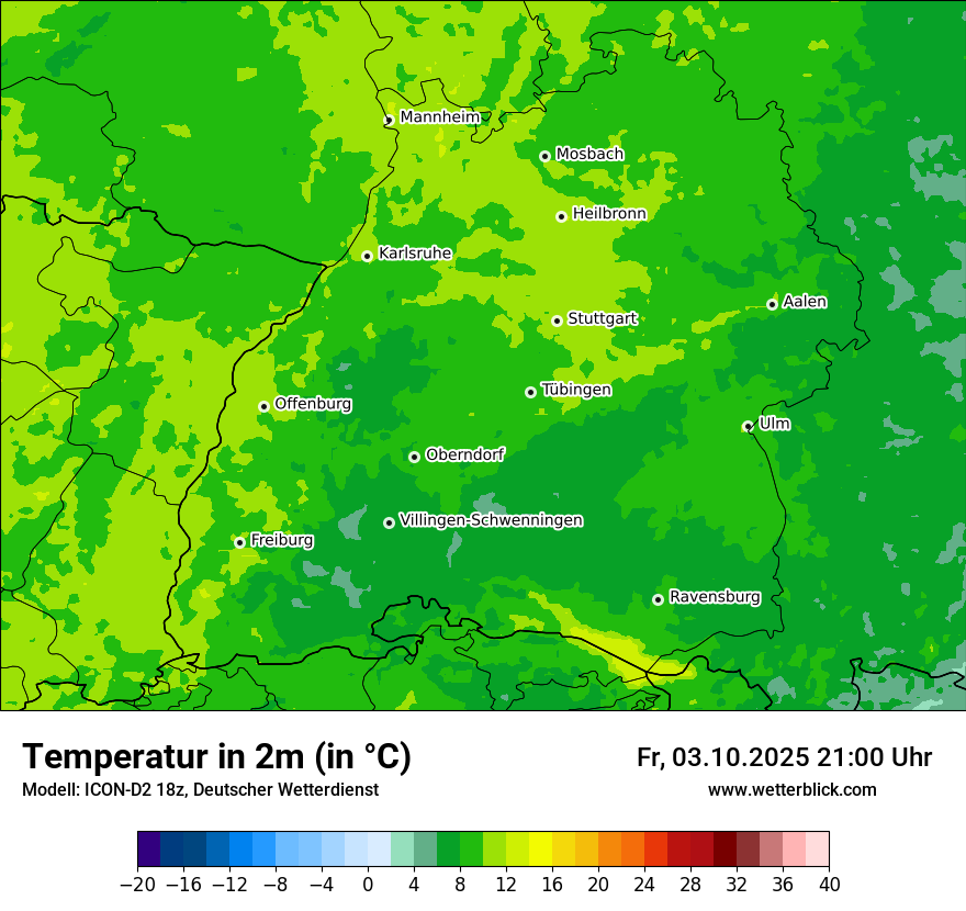 Modellkarten Temperatur