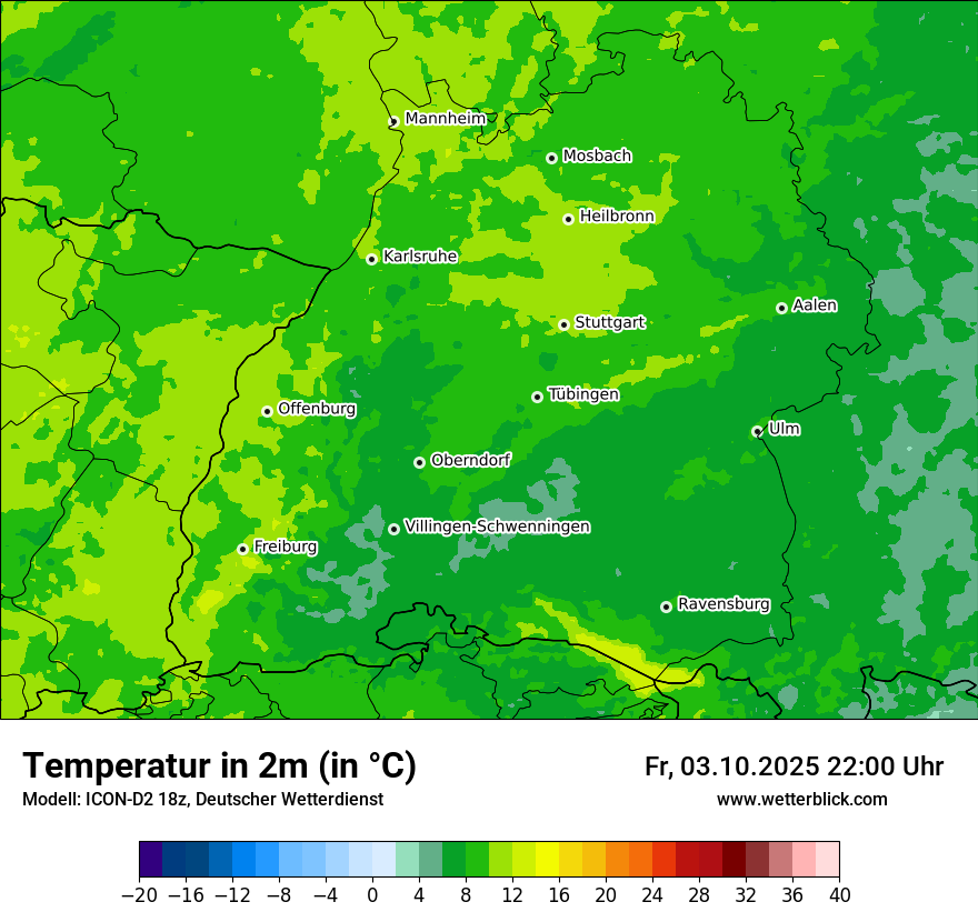 Modellkarten Temperatur