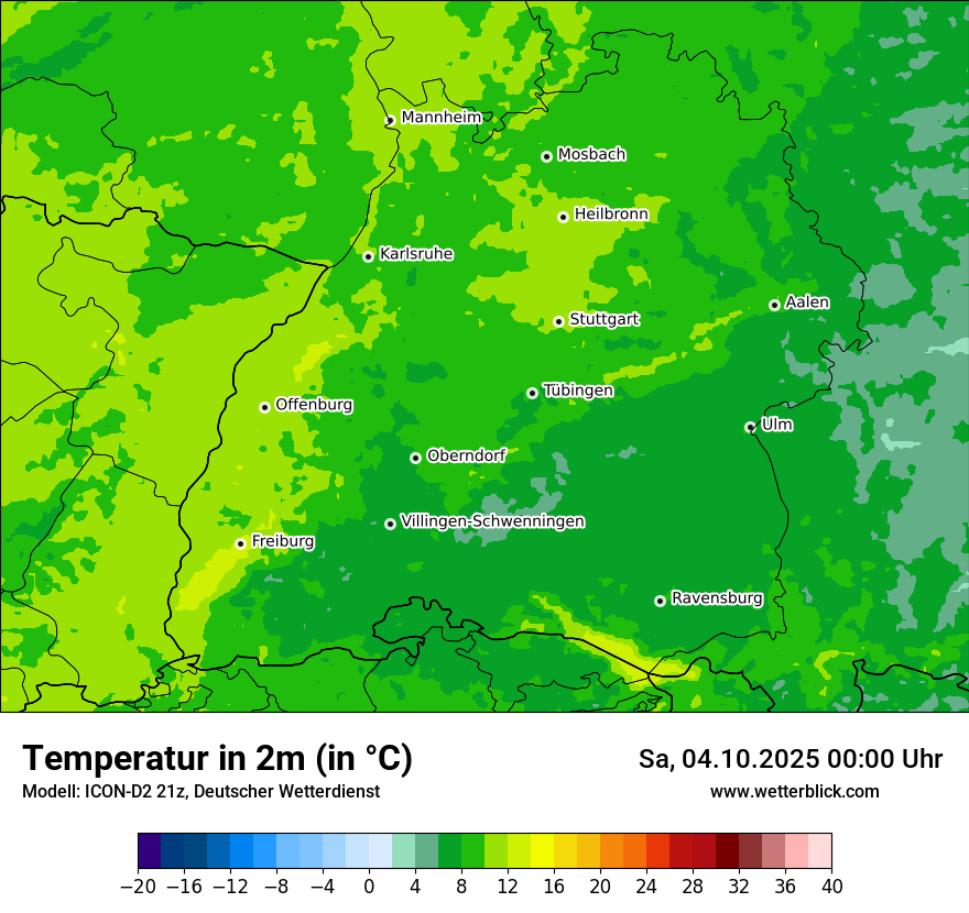 Modellkarten Temperatur