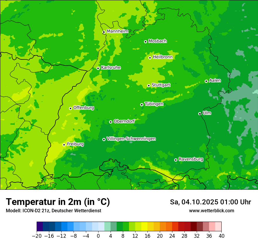 Modellkarten Temperatur