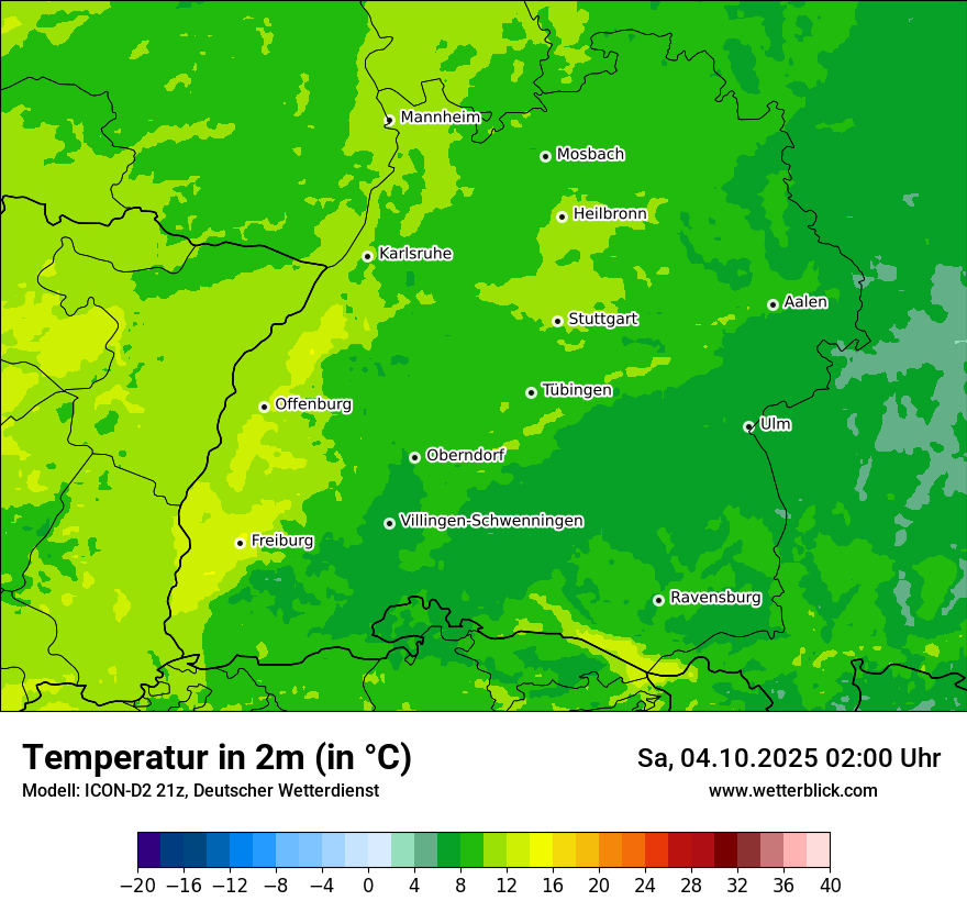 Modellkarten Temperatur