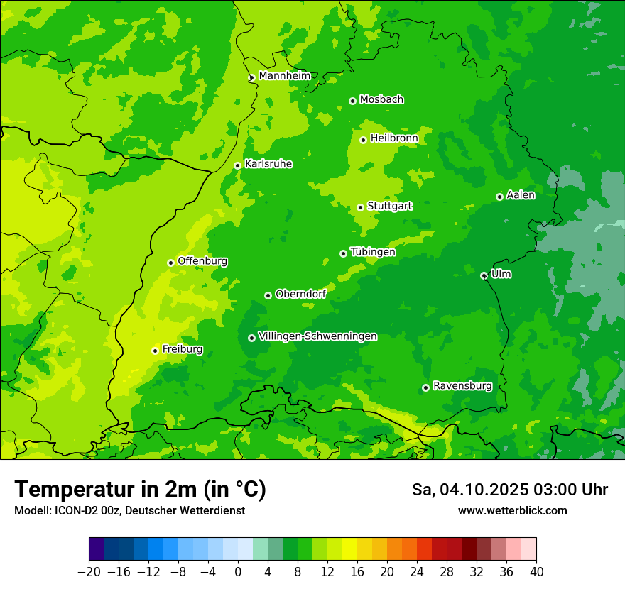 Modellkarten Temperatur