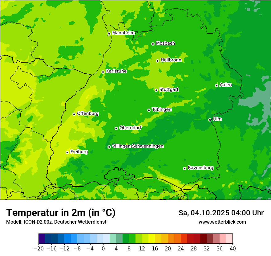 Modellkarten Temperatur