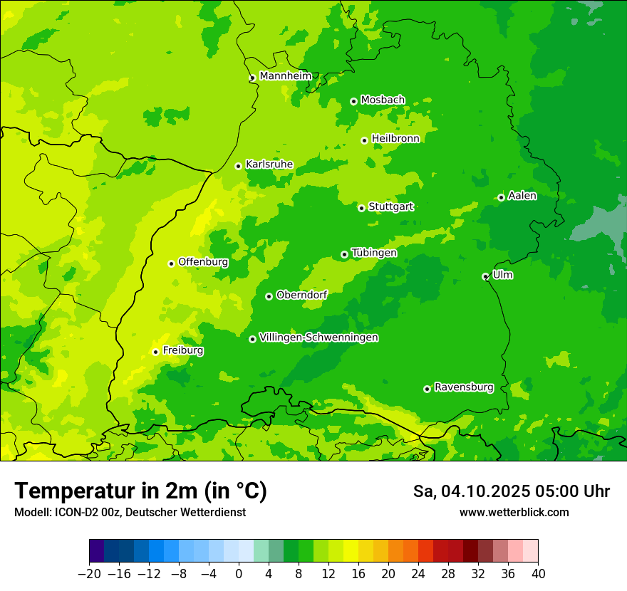 Modellkarten Temperatur