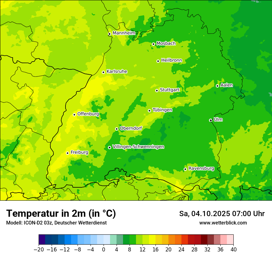 Modellkarten Temperatur