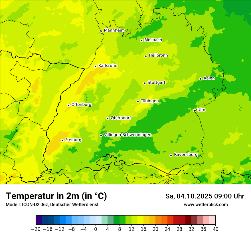 Modellkarten Temperatur