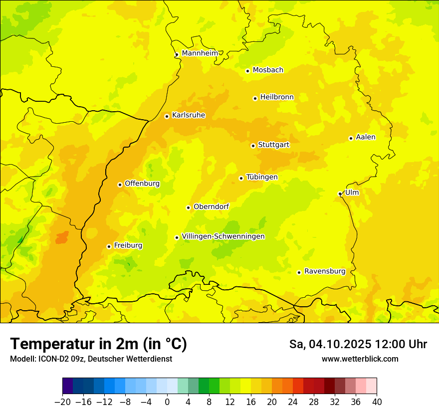 Modellkarten Temperatur
