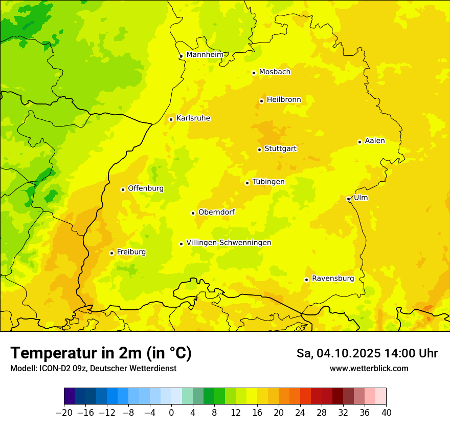 Modellkarten Temperatur