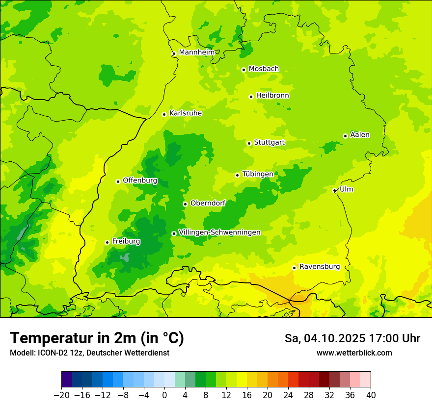 Modellkarten Temperatur