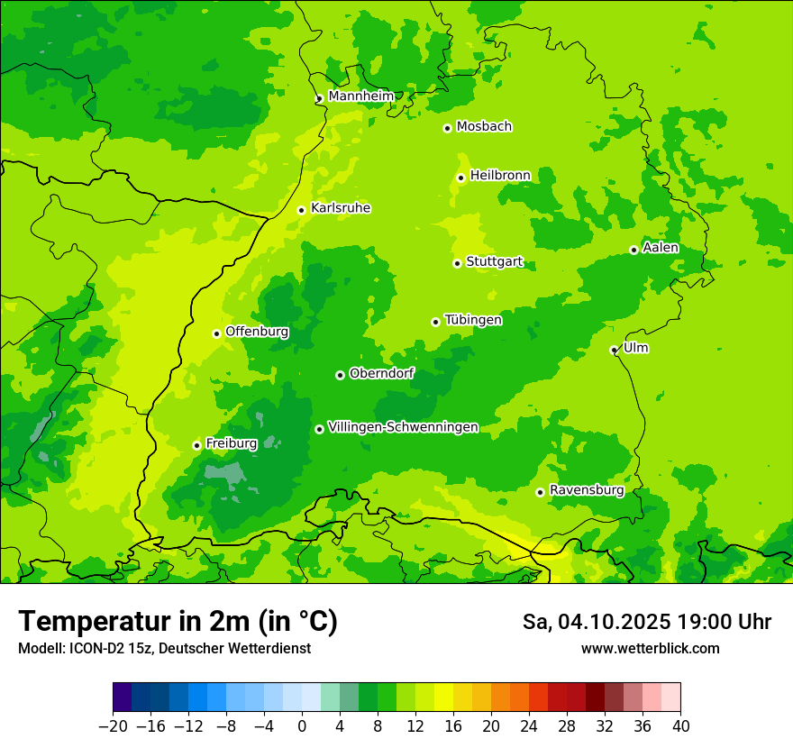 Modellkarten Temperatur