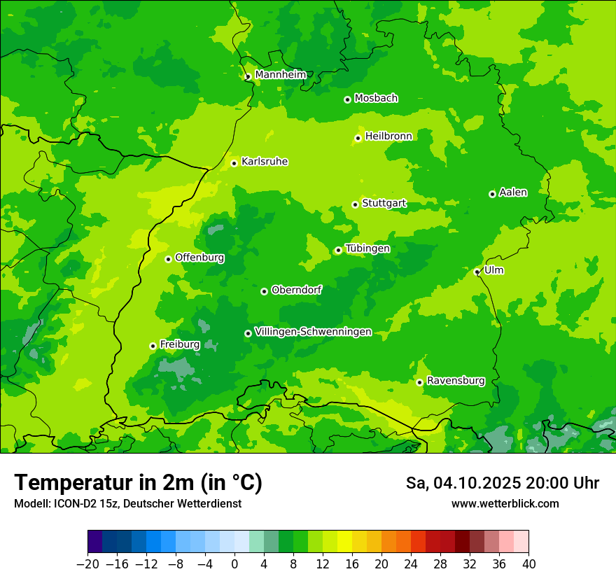 Modellkarten Temperatur